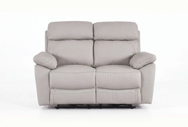 Torino Genuine Leather Light Grey 2 Seater Sofa