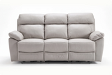 Torino Genuine Leather Light Grey 3 Seater Sofa