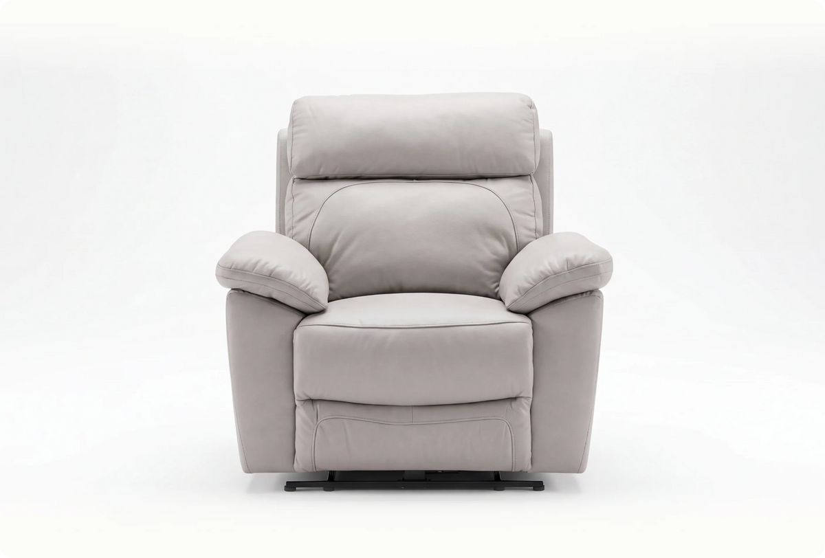 Torino Genuine Leather Light Grey  Armchair