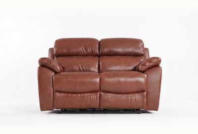 Torino Genuine Leather Tan  Electric Power Recliner 2 Seater Sofa