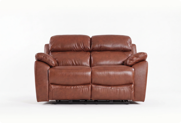 Torino Genuine Leather Tan 2 Seater Sofa