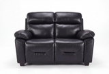Velmont Genuine Leather Black 2 Seater Sofa
