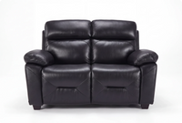 Velmont Genuine Leather Black 2 Seater Sofa