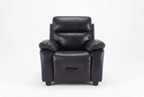 Velmont Genuine Leather Black Armchair