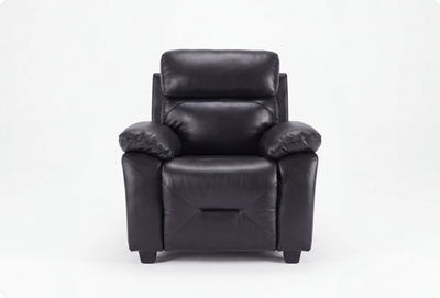 Velmont Genuine Leather Black Armchair