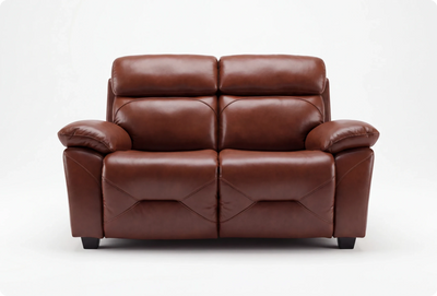 Velmont Genuine Leather Tan 2 Seater Sofa