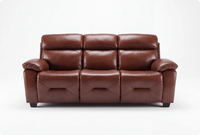 Velmont Genuine Leather Tan 3 Seater Sofa