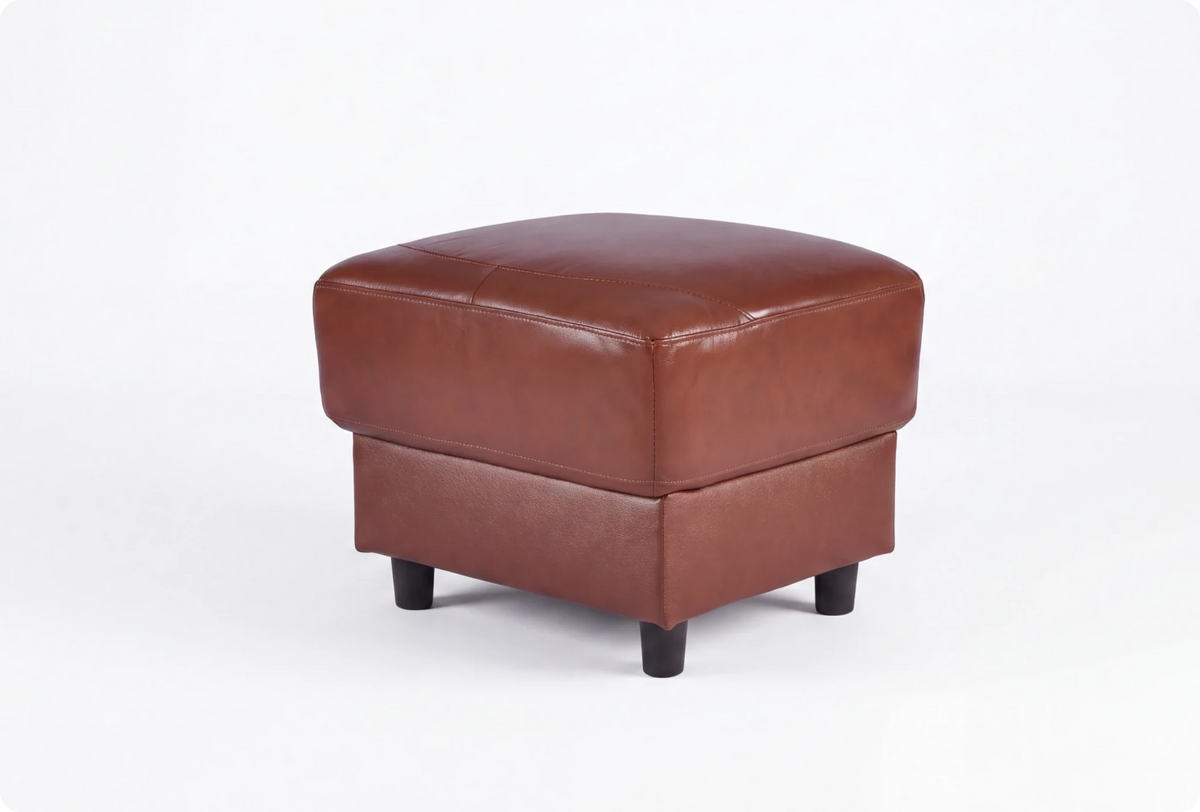 Velmont Genuine Leather Tan Footstool
