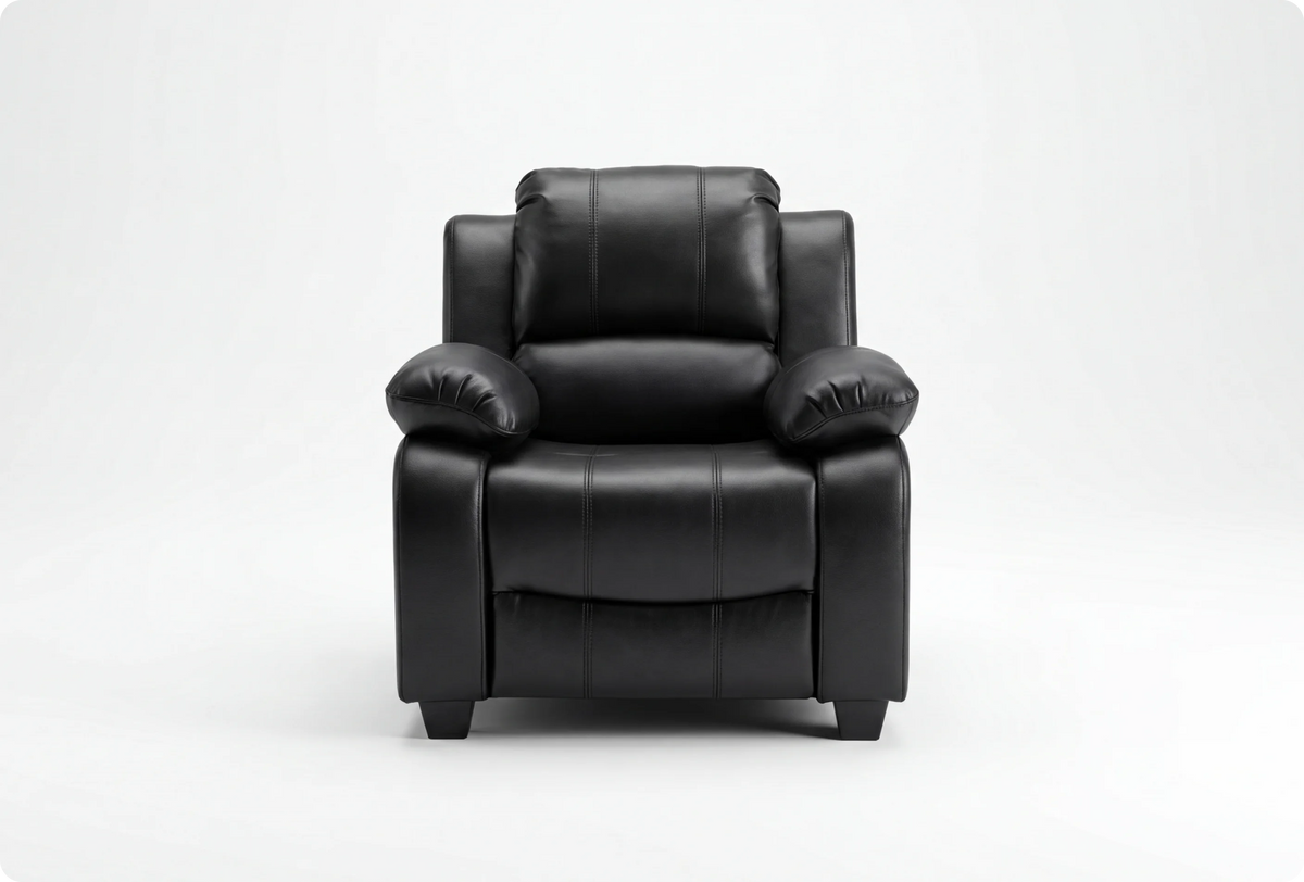 Veloura Black Leather Armchair