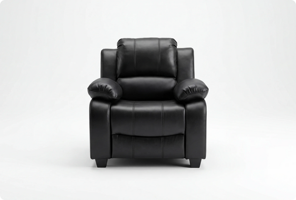 Veloura Black Leather Armchair