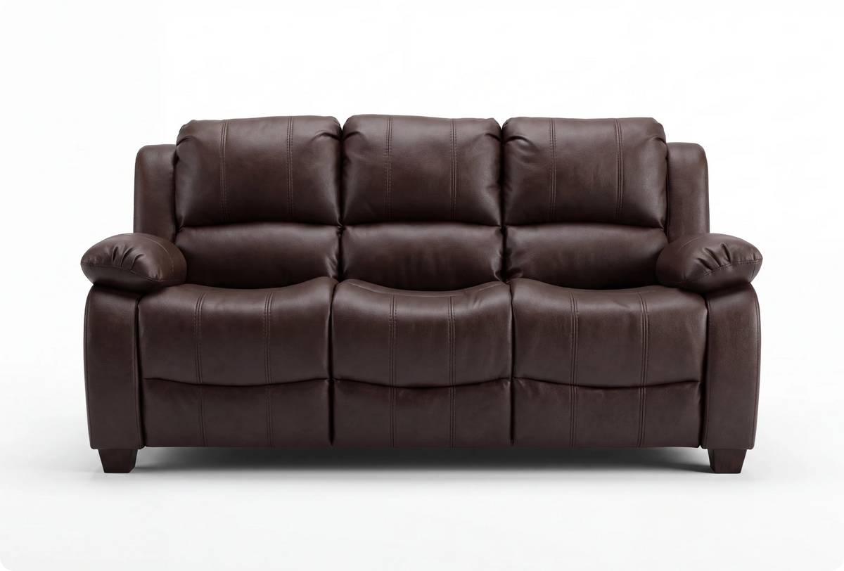 Veloura Brown Leather 3 Seater Sofa