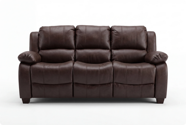 Veloura Brown Leather 3 Seater Sofa