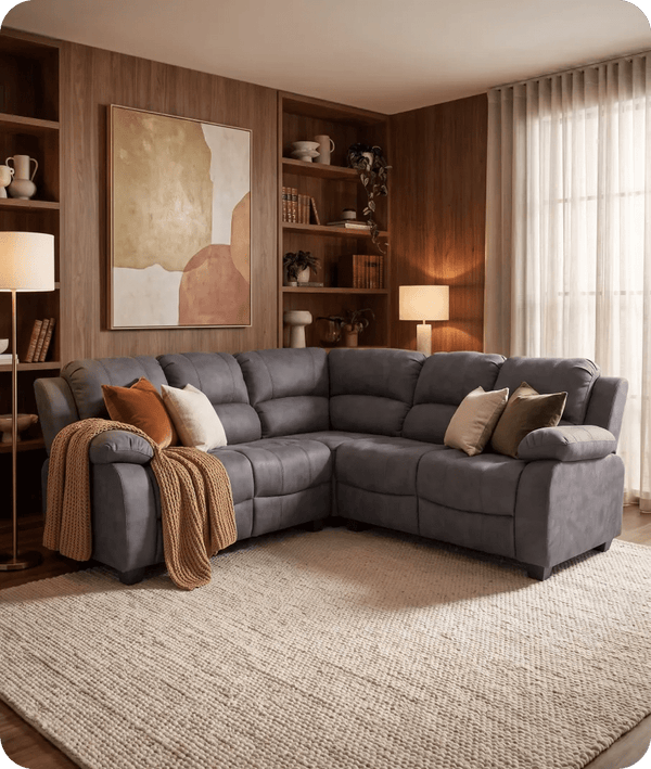 Veloura Charcoal Fabric Corner