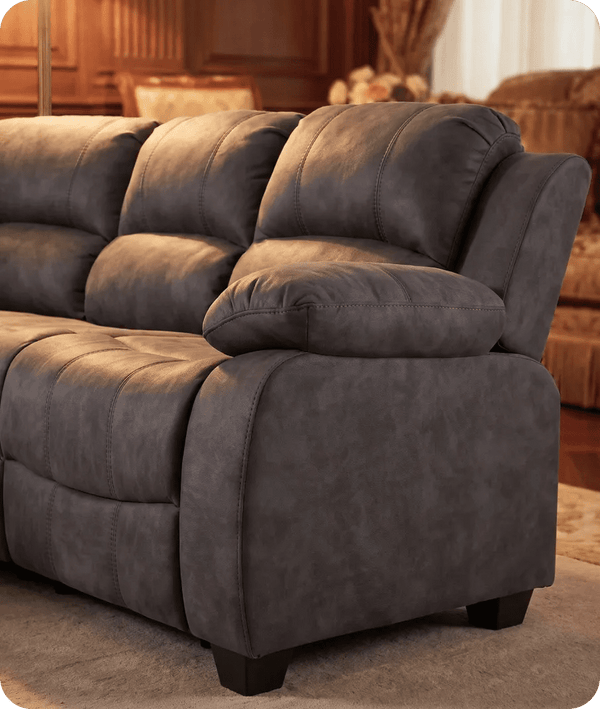 Veloura Charcoal Fabric Corner Sofa