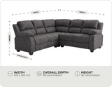 Veloura Charcoal Fabric Sofa 2C2