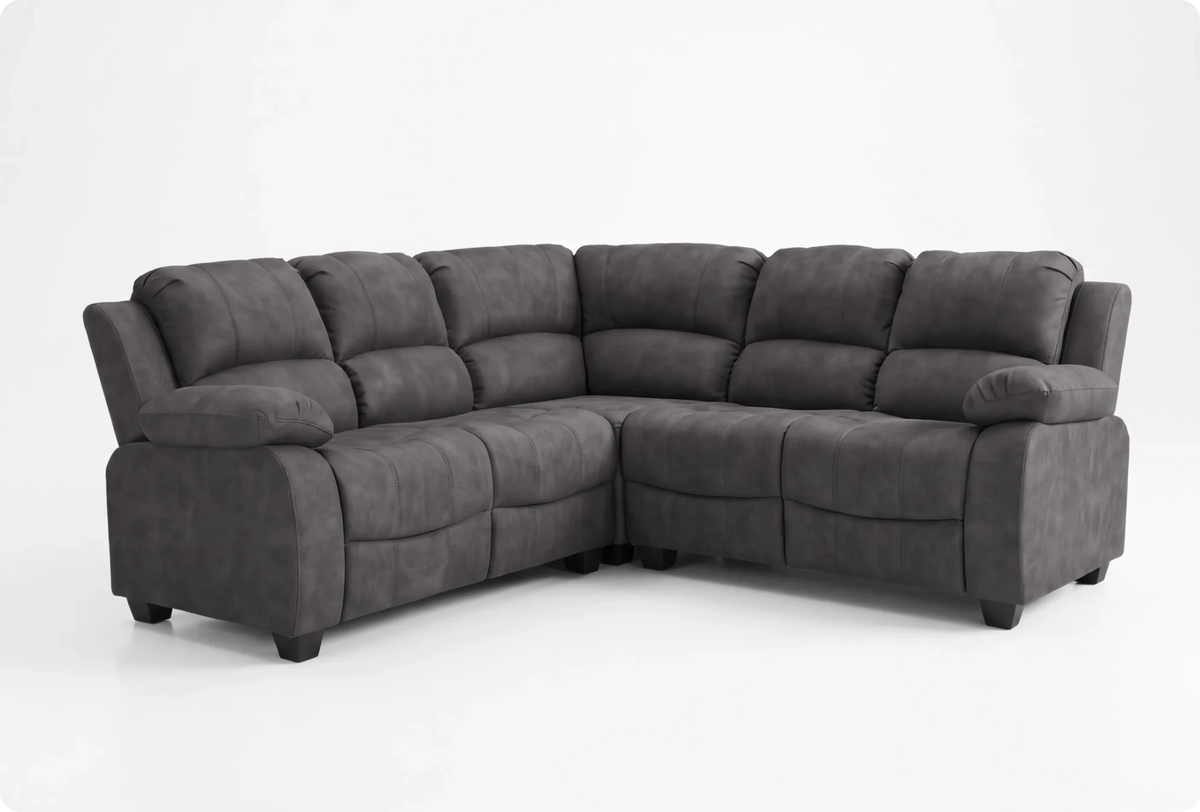 Veloura Charcoal Fabric Corner Sofa 2C2