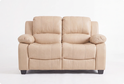 Veloura Cream Leather 2 Seater Sofa