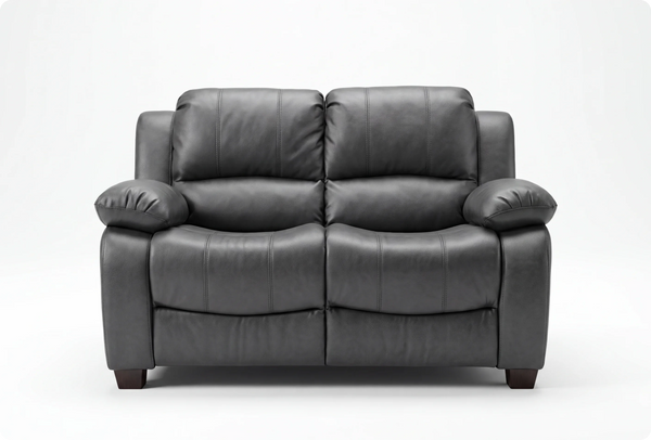 Veloura Grey Leather 2 Seater Sofa