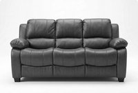 Veloura Grey Leather 3 Seater Sofa
