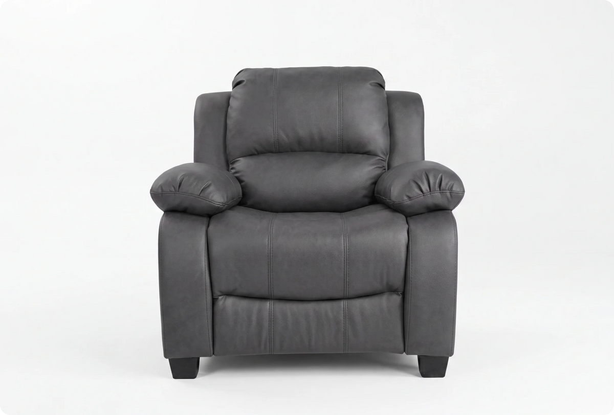Veloura Grey  Leather Armchair