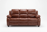 Veloura Tan Leather 3 Seater Sofa
