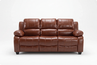 Veloura Tan Leather 3 Seater Sofa
