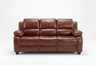 Veloura Tan Leather 3 Seater Sofa
