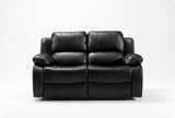 York Black Leather 2 Seater Manual