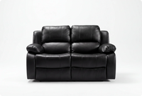 York Black Leather 2 Seater Manual