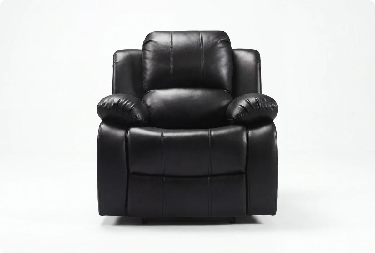 York Black Leather Electric Recliner