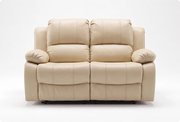 York Cream Leather 2 Seater Manual