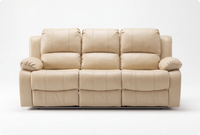 York Cream Leather 3 Seater Manual