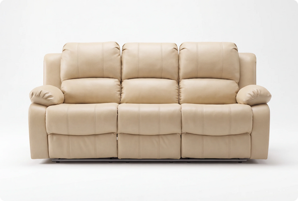 York Cream Leather Electric Recliner 3