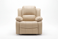 York Cream Leather Electric Recliner
