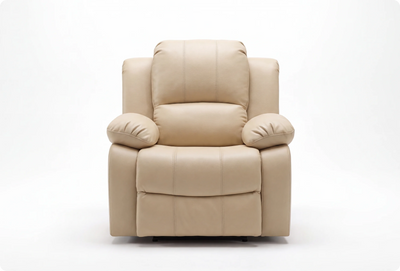 York Cream Leather Electric Recliner Chair