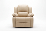 York Cream Leather Manual Recliner