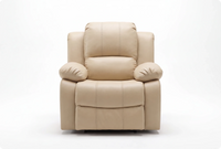 York Cream Leather Manual Recliner