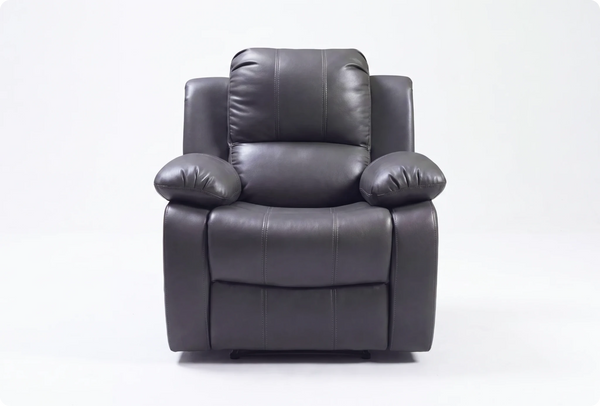 York Grey Leather Manual Recliner