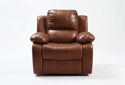 York Leather Tan Manual Recliner Armchair