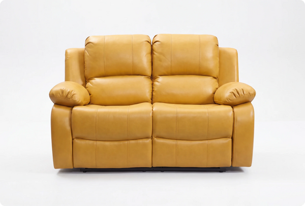 York Mustard Leather Manual Recliner 2