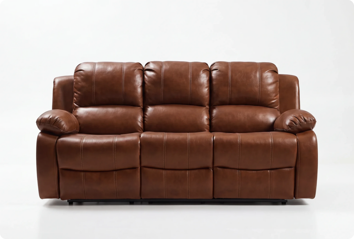 York Tan Leather 3 Seater Manual