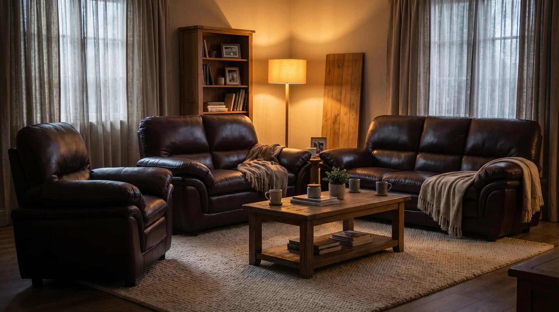 Florence Black  Leather Armchair
