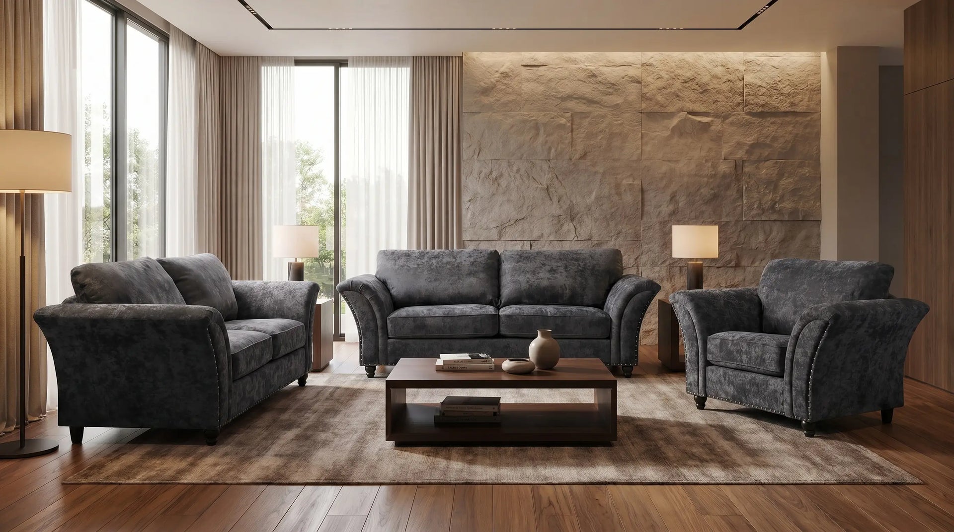 Cotswold Grey Fabric 2 Seater Sofa