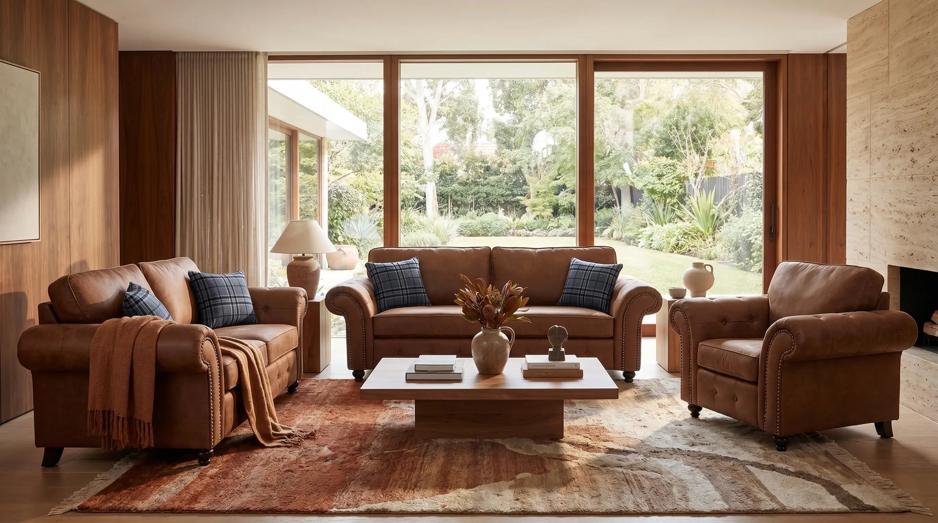 Savile Tan Suede 2 Seater Sofa