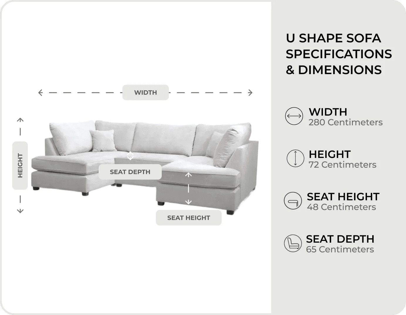 Mayfair Silver  Fabric U Shape High Back Corner Sofa + Footstool
