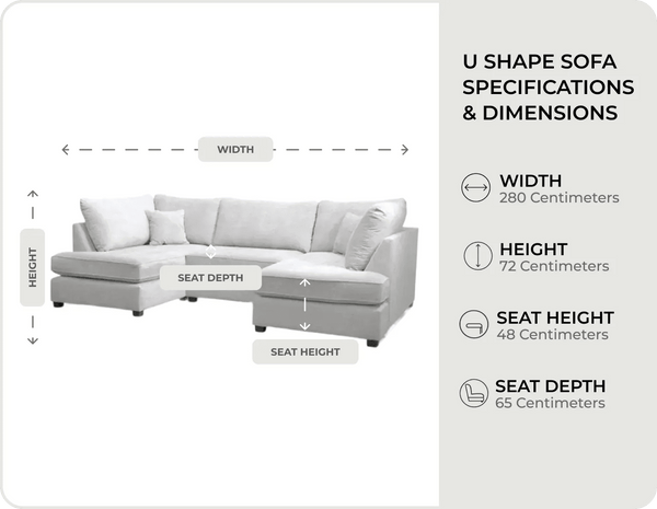 Mayfair Silver  Fabric U Shape High Back Corner Sofa + Footstool
