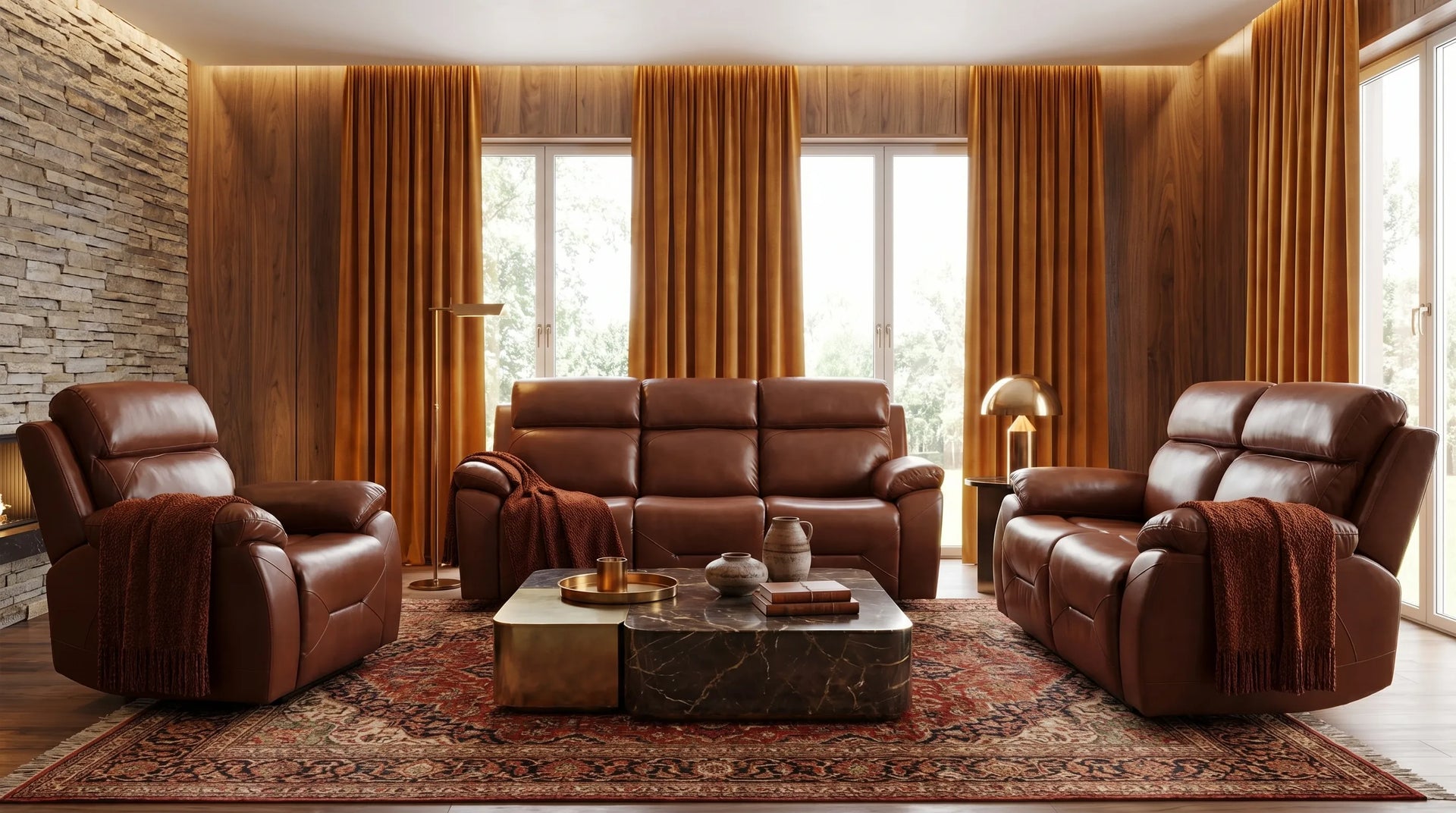 Milano Tan Power Recliner Armchair