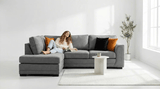 Orka Sofa Grey Fabric Left Hand Corner Sofa - LHC - Furniture Instore