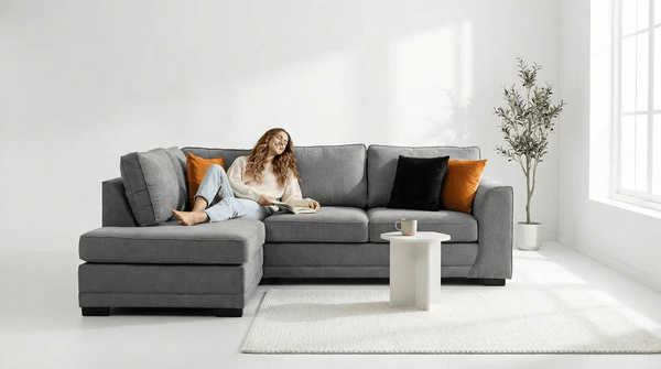 Orka Sofa Grey Fabric Left Hand Corner Sofa - LHC - Furniture Instore