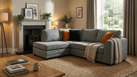 Orka Sofa Grey Fabric Left Hand Corner Sofa - LHC - Furniture Instore